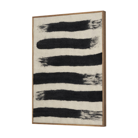 Rollins Small Cream w/ Black Stripes Wool Framed Art from Mercana - Luna Furniture