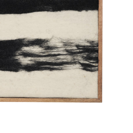Rollins Small Cream w/ Black Stripes Wool Framed Art from Mercana - Luna Furniture