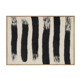 Rollins Small Cream w/ Black Stripes Wool Framed Art from Mercana - Luna Furniture