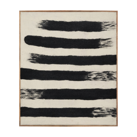 Rollins Large Cream w/ Black Stripes Wool Framed Art from Mercana - Luna Furniture