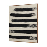 Rollins Large Cream w/ Black Stripes Wool Framed Art from Mercana - Luna Furniture