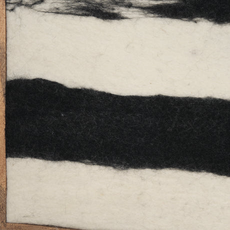 Rollins Large Cream w/ Black Stripes Wool Framed Art from Mercana - Luna Furniture