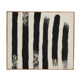 Rollins Large Cream w/ Black Stripes Wool Framed Art from Mercana - Luna Furniture