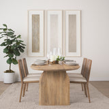 Clara Light Brown Wood W/ Cream Fabric Seat and Cane Back Armless Dining Chair, Set of 2 from Mercana - Luna Furniture