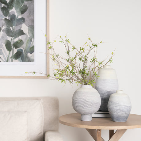 Blume 16.5H Off-White w/ Gray Textured Vase from Mercana - Luna Furniture
