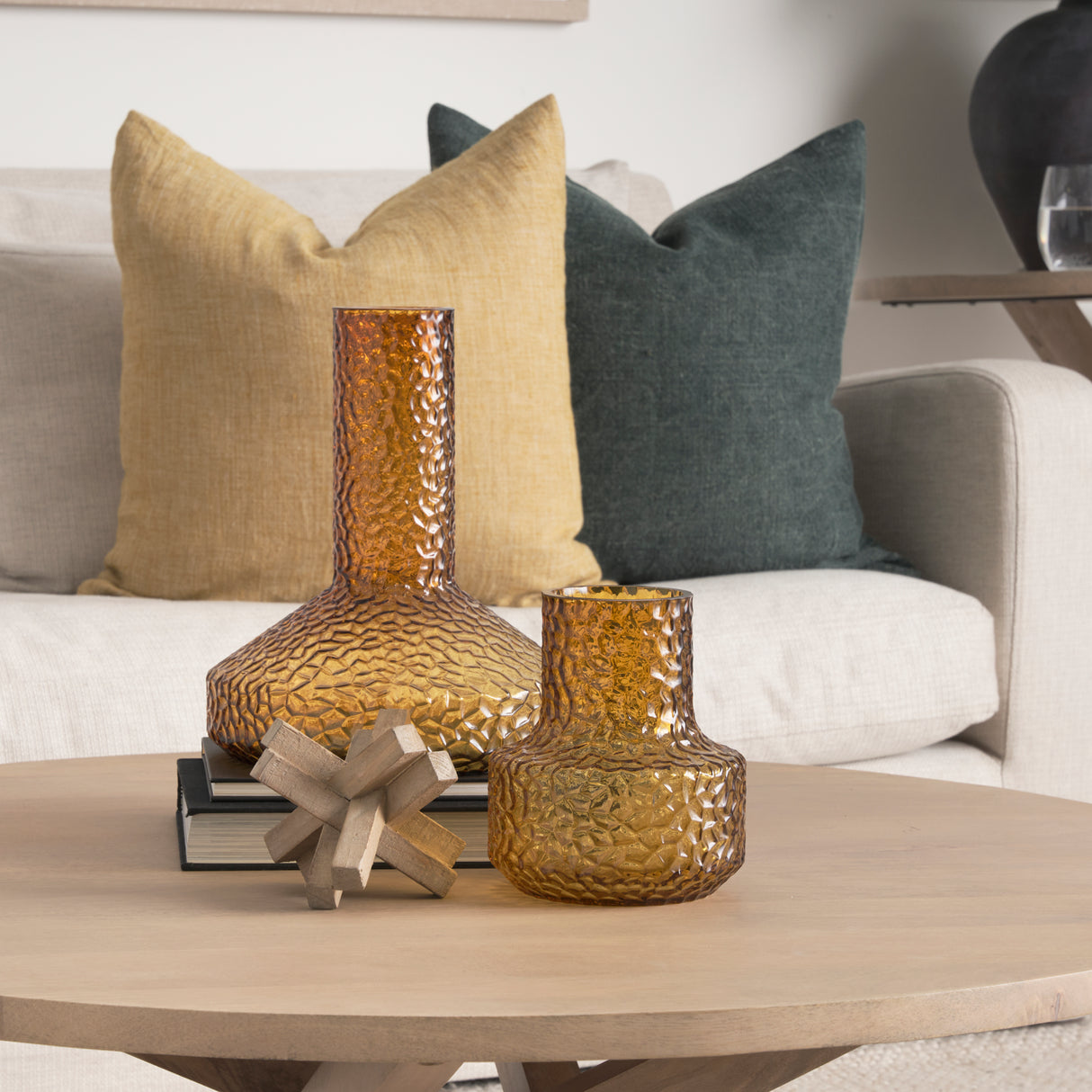 Jolene 7" Amber Waterglass Glass Vase from Mercana - Luna Furniture