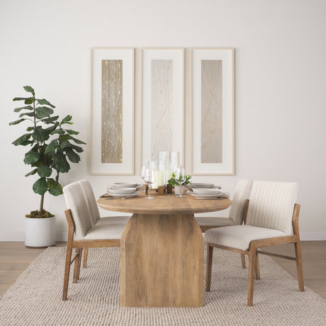 Isla Oval Dining Table w/Light Brown Wood Top & Arched Legs from Mercana - Luna Furniture