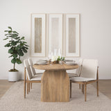Cavett Cream Boucle Upholstered Seat W/Light Brown Wood Frame Dining Chair, Set of 2 from Mercana - Luna Furniture