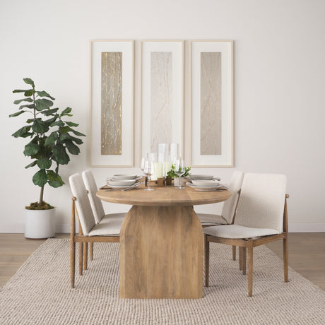 Cavett Cream Boucle Upholstered Seat W/Light Brown Wood Frame Dining Chair, Set of 2 from Mercana - Luna Furniture