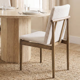 Cavett Cream Boucle Upholstered Seat W/Light Brown Wood Frame Dining Chair, Set of 2 from Mercana - Luna Furniture