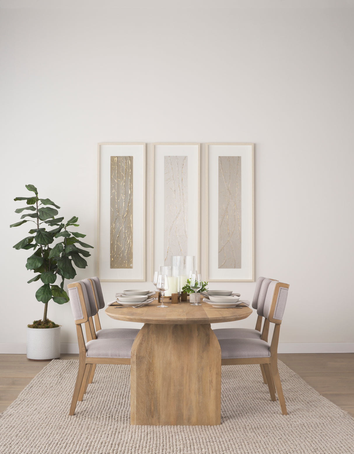 Tenton I Grey Fabric Wrap Brown Wooden Base Dining Chair, Set of 2 from Mercana - Luna Furniture