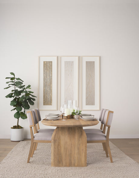 Tenton I Grey Fabric Wrap Brown Wooden Base Dining Chair, Set of 2 from Mercana - Luna Furniture