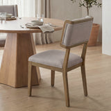 Tenton I Grey Fabric Wrap Brown Wooden Base Dining Chair, Set of 2 from Mercana - Luna Furniture