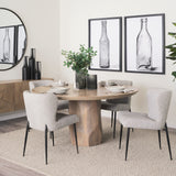 Hartt Dining Chair W/ Matte Black Metal Frame and Gray Fabric from Mercana - Luna Furniture