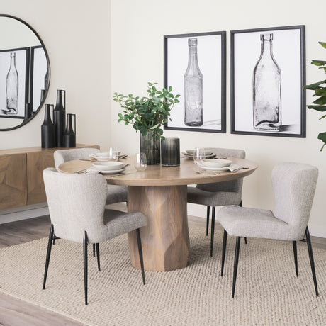 Hartt Dining Chair W/ Matte Black Metal Frame and Gray Fabric from Mercana - Luna Furniture