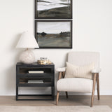 Sloan Black Wood W/Black Metal Frame Side Table from Mercana - Luna Furniture