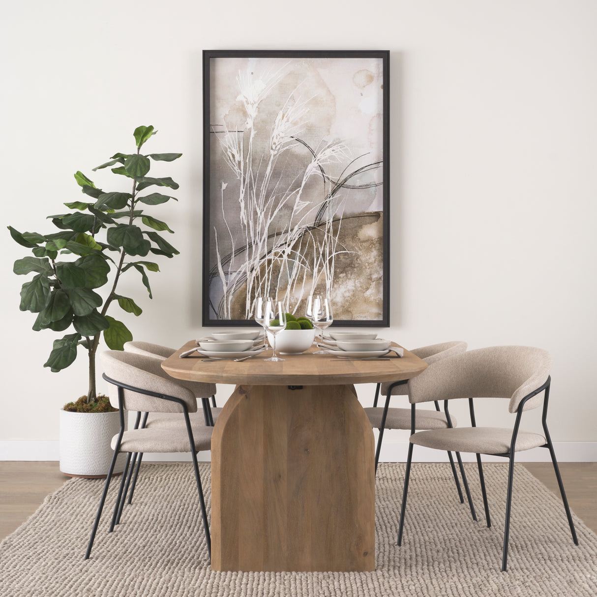 Blowing Grass II by Mercana Studio a Hand Embellished Textured Framed Art Print from Mercana - Luna Furniture