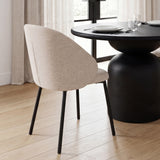 Shannon Dining Chair w/ Oatmeal Fabric & Matte Black Metal, Set of 2 from Mercana - Luna Furniture