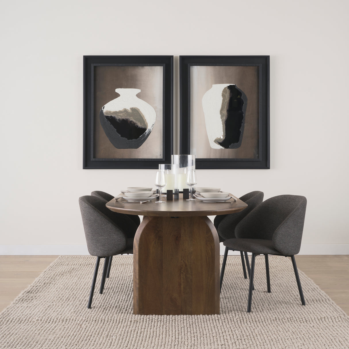 Shannon Dining Chair w/ Gray Fabric & Matte Black Metal, Set of 2 from Mercana - Luna Furniture