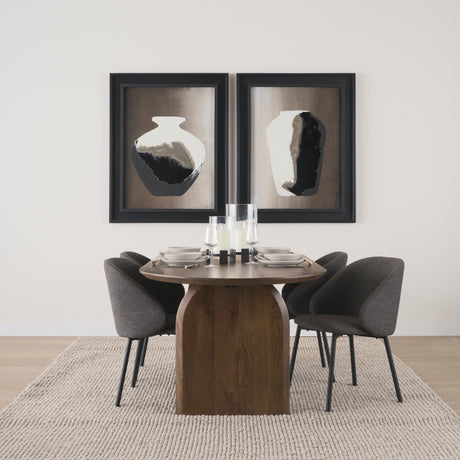 Shannon Dining Chair w/ Gray Fabric & Matte Black Metal, Set of 2 from Mercana - Luna Furniture