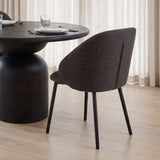 Shannon Dining Chair w/ Gray Fabric & Matte Black Metal, Set of 2 from Mercana - Luna Furniture