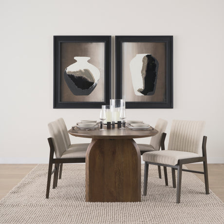 Isla Oval Dining Table w/Dark Brown Wood Top & Arched Legs from Mercana - Luna Furniture