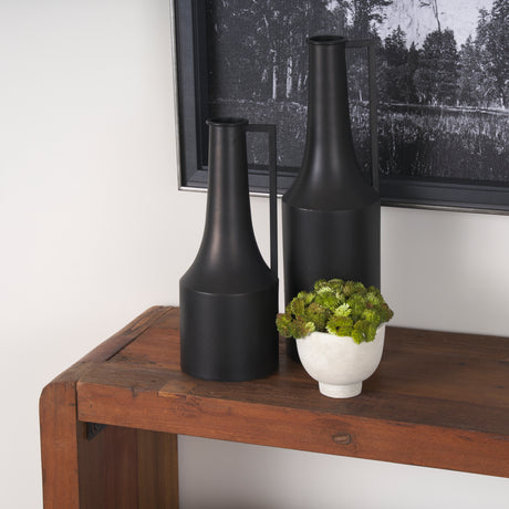 Aubrey Small 14.0H Black Iron Flower Vase from Mercana - Luna Furniture