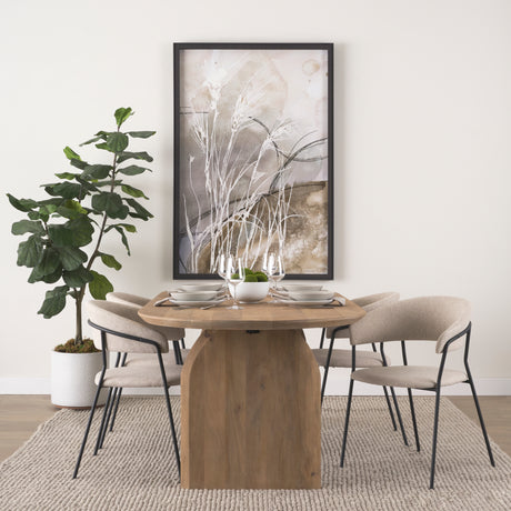 Carolyn Dining Chair w/ Oatmeal Fabric & Matte Black Metal, Set of 2 from Mercana - Luna Furniture