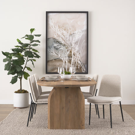 Eve Dining Chair w/ Cream Boucle Fabric & Matte Black Metal, Set of 2 from Mercana - Luna Furniture