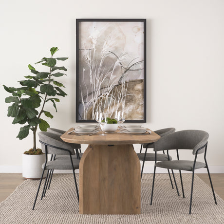 Carolyn Dining Chair w/ Gray Fabric & Matte Black Metal, Set of 2 from Mercana - Luna Furniture