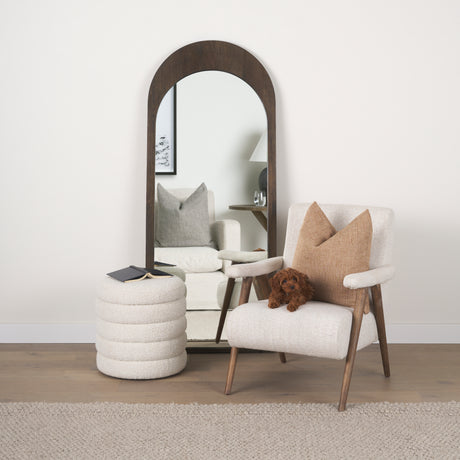Celeste Dark Brown Wood Arched Floor Mirror from Mercana - Luna Furniture