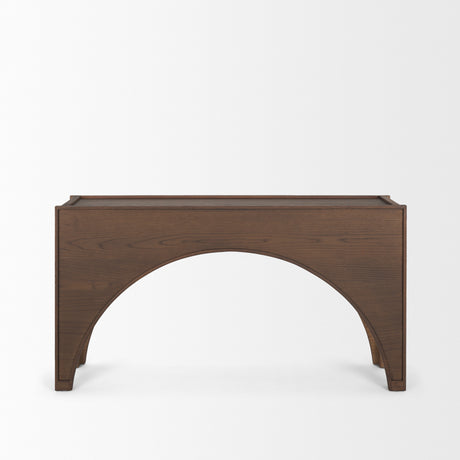 Laraya Dark Brown Wood Arched Console Table from Mercana - Luna Furniture