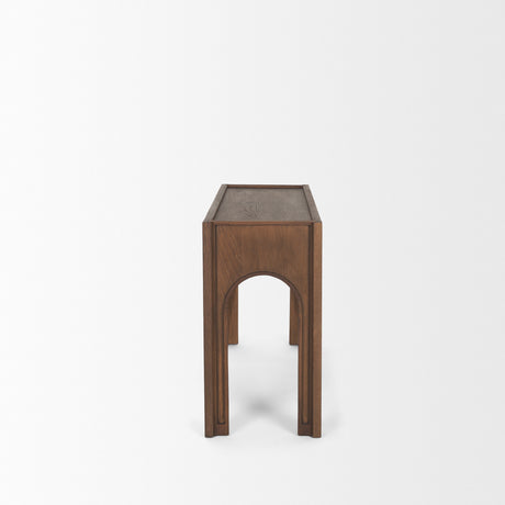 Laraya Dark Brown Wood Arched Console Table from Mercana - Luna Furniture