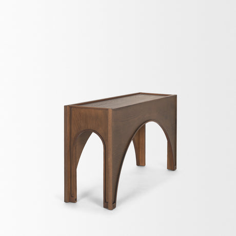 Laraya Dark Brown Wood Arched Console Table from Mercana - Luna Furniture