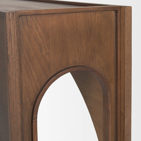 Laraya Dark Brown Wood Arched Console Table from Mercana - Luna Furniture