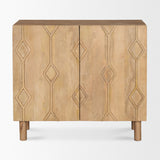 Heera Light Brown Diamond Motif w/ Shelf Accent Cabinet from Mercana - Luna Furniture