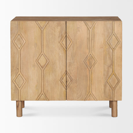 Heera Light Brown Diamond Motif w/ Shelf Accent Cabinet from Mercana - Luna Furniture