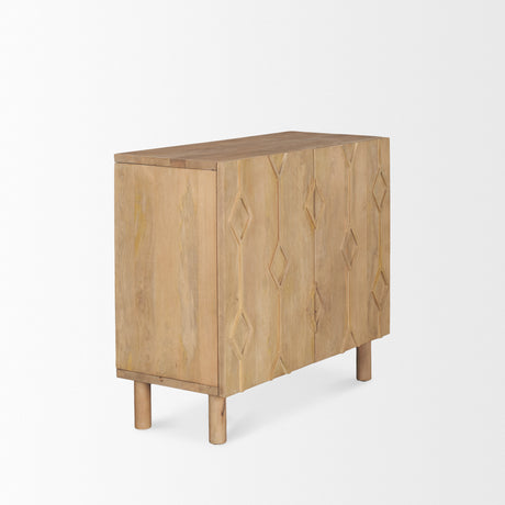 Heera Light Brown Diamond Motif w/ Shelf Accent Cabinet from Mercana - Luna Furniture