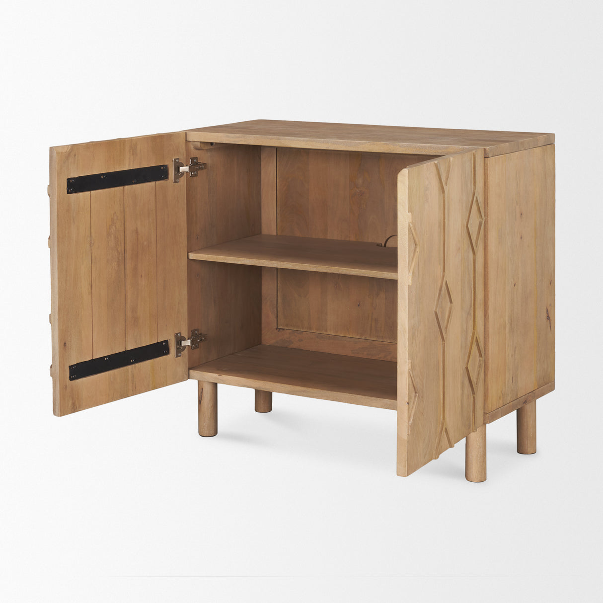 Heera Light Brown Diamond Motif w/ Shelf Accent Cabinet from Mercana - Luna Furniture