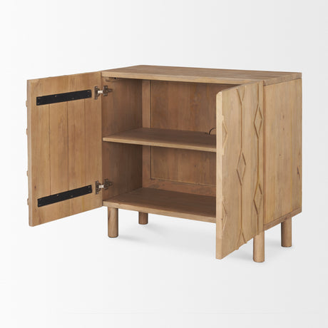 Heera Light Brown Diamond Motif w/ Shelf Accent Cabinet from Mercana - Luna Furniture