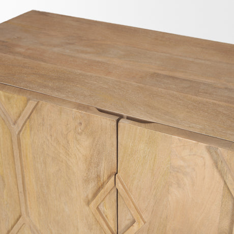 Heera Light Brown Diamond Motif w/ Shelf Accent Cabinet from Mercana - Luna Furniture