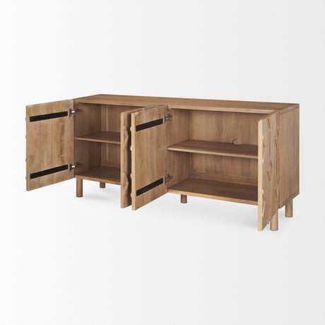 Heera Light Brown Diamond w/ Shelf Motif Sideboard from Mercana - Luna Furniture