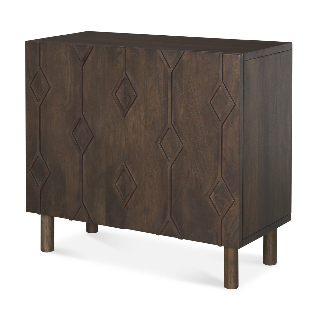 Heera Dark Brown Diamond Motif w/ Shelf Accent Cabinet from Mercana - Luna Furniture