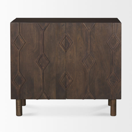 Heera Dark Brown Diamond Motif w/ Shelf Accent Cabinet from Mercana - Luna Furniture