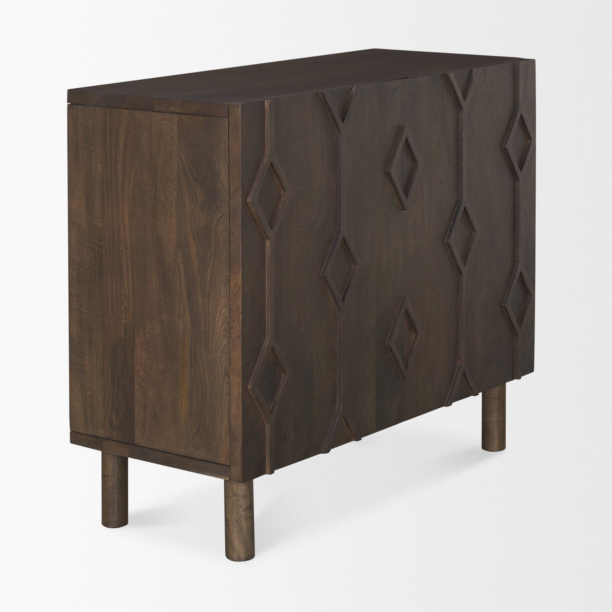 Heera Dark Brown Diamond Motif w/ Shelf Accent Cabinet from Mercana - Luna Furniture