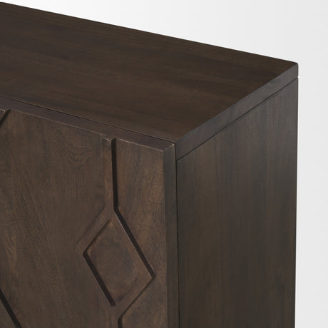 Heera Dark Brown Diamond Motif w/ Shelf Accent Cabinet from Mercana - Luna Furniture