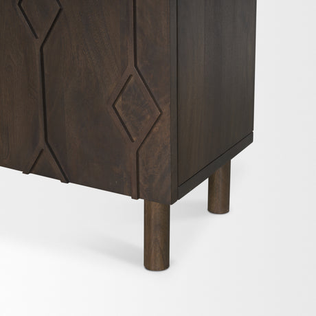 Heera Dark Brown Diamond Motif w/ Shelf Accent Cabinet from Mercana - Luna Furniture