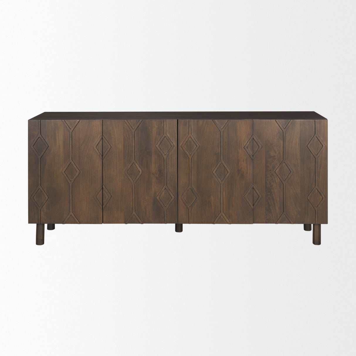 Heera Dark Brown Diamond Motif w/ Shelf Sideboard from Mercana - Luna Furniture