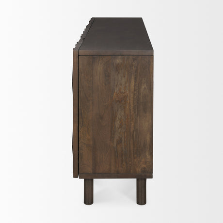 Heera Dark Brown Diamond Motif w/ Shelf Sideboard from Mercana - Luna Furniture