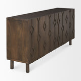 Heera Dark Brown Diamond Motif w/ Shelf Sideboard from Mercana - Luna Furniture